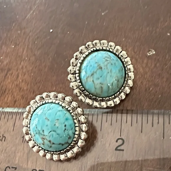Silver and Turquoise Earrings - Picture 3 of 4